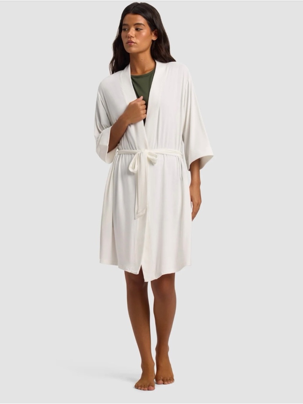 Cozy earth Bamboo stretch knit kimono robe